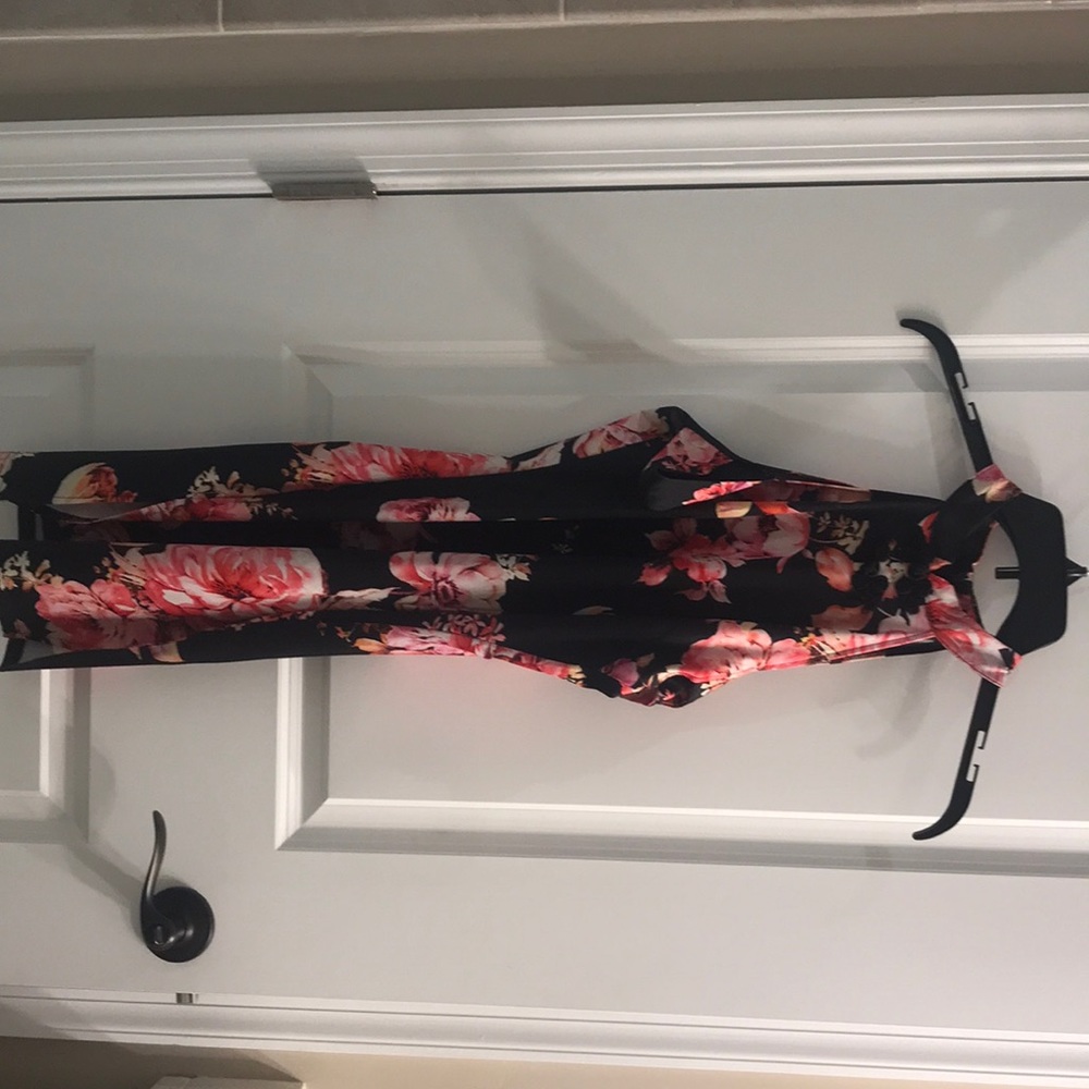 Floral print cold shoulder ChicMe body on dress